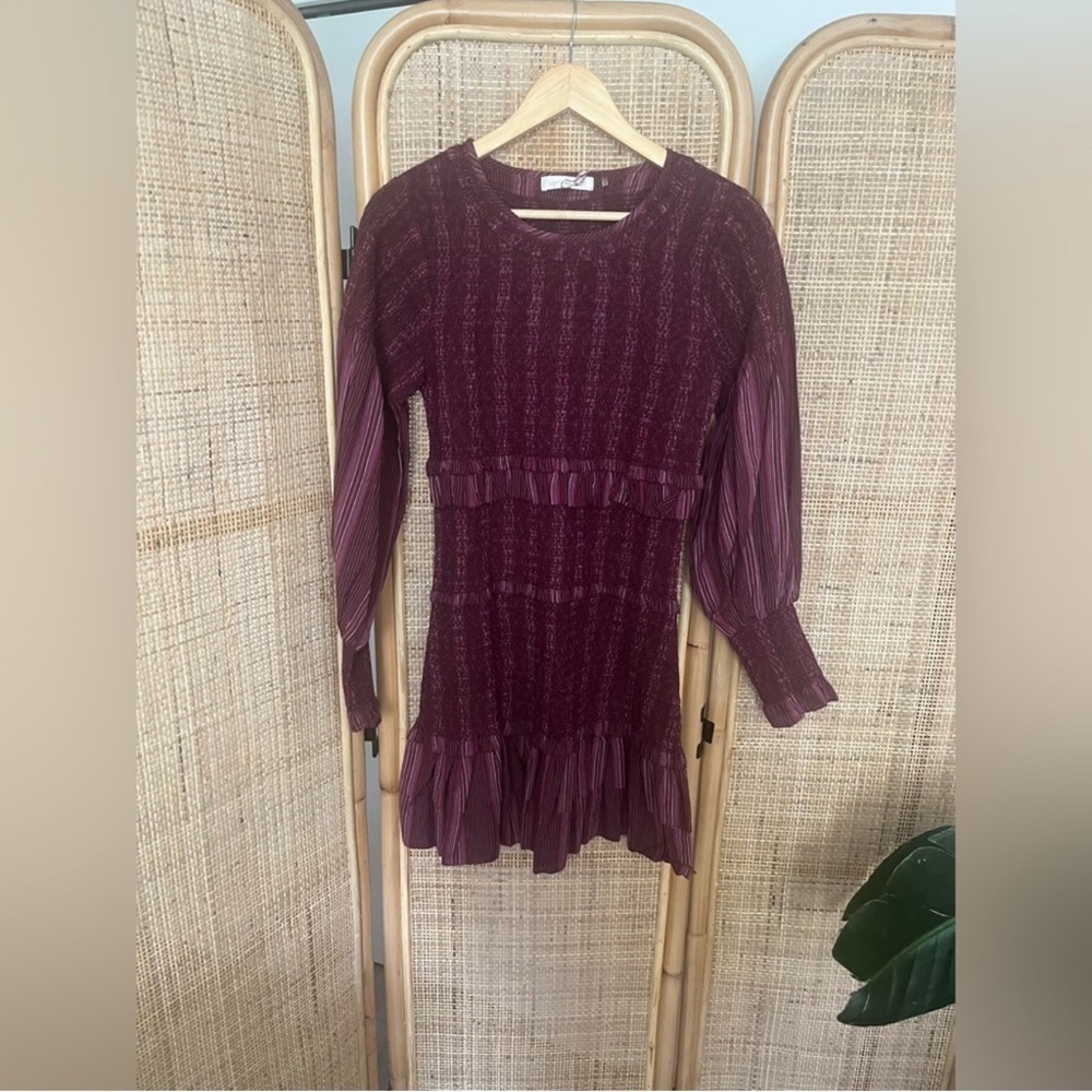 LoveShackFancy Joelle Mini Dress in Pomegranate